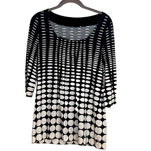 Vintage MOD Dots 3/4 Sleeve Tunic Cotton Top